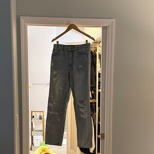 Kittenish Women's Relaxed Distressed Gray Jeans